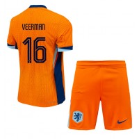 Holandsko Joey Veerman #16 Domáci Detský futbalový dres ME 2024 Krátky Rukáv (+ trenírky)